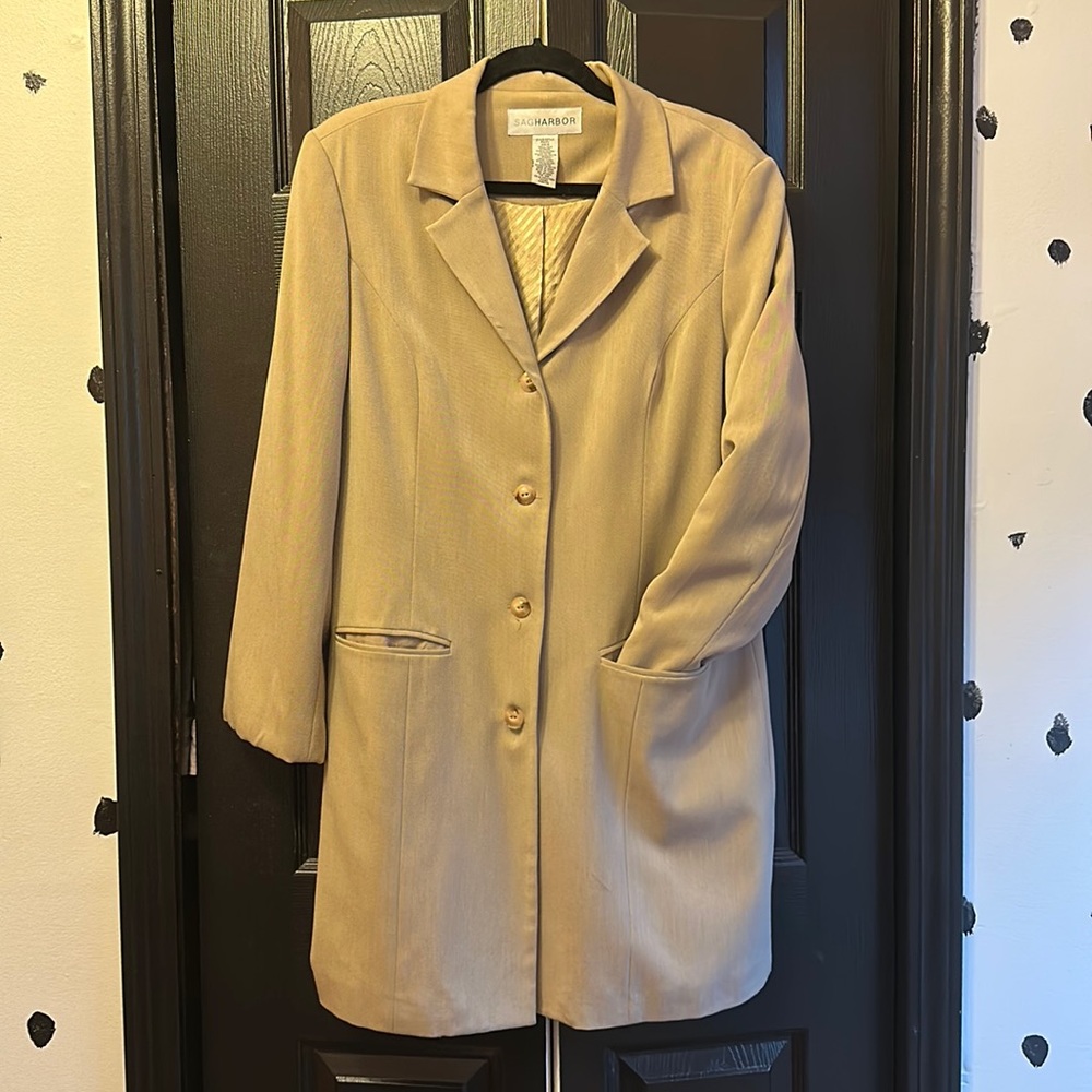 Vintage 90’s SagHarbor - long blazer jacket - beige - instant class